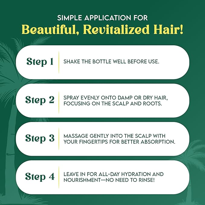 Batana Oil Leave-In Hair Mist - 8 fl oz / 236ml – Lightweight Detangling & Hydrating Spray with Rosemary & Batana Oil – Softens, Smooths & Refreshes Hair for All Hair Types