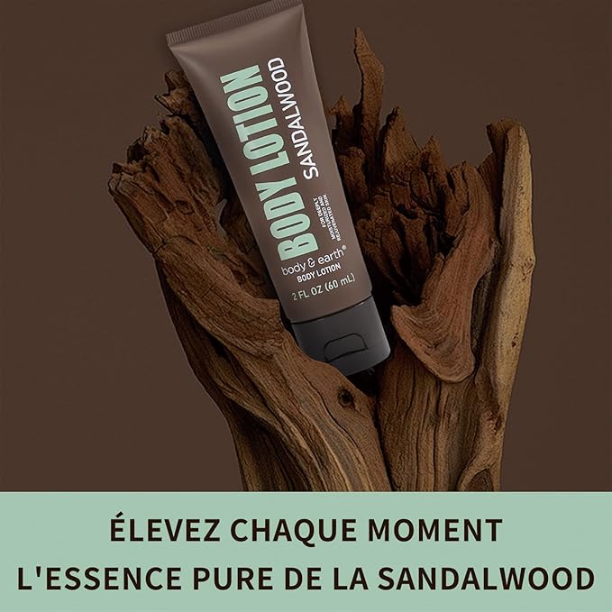 BODY & EARTH Men Gift Sets - 3PC Mens Gift Baskets Includes Sandalwood Shower Gel, Body Lotion, Shampoo, Mens Gift Basket as Birthday and Christmas Gifts for Men, Boyfriends and husbands