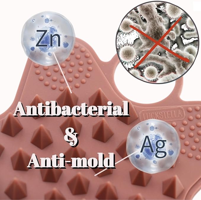 LUCKSTELLA 100% Silicone Dual-Sided Shower Brush – Star-Shaped Body Scrubber & Scalp Massager, Gentle for Hair & Skin (Coffee)