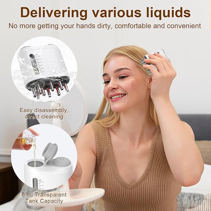 2 in 1 Electric Scalp Massager and Hair Oil Applicator, Hair Massager Scalp Applicator Brush for Hair Growth, Advanced Scalp Care Brush for Hair Oiling