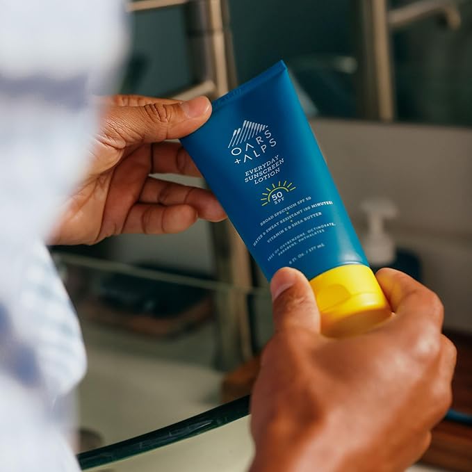 Oars + Alps Everyday SPF 50 Sunscreen Body Lotion, Naturally Derived Skin Care Infused with Aloe Leaf Juice and Vitamin E, 6 Fl Oz