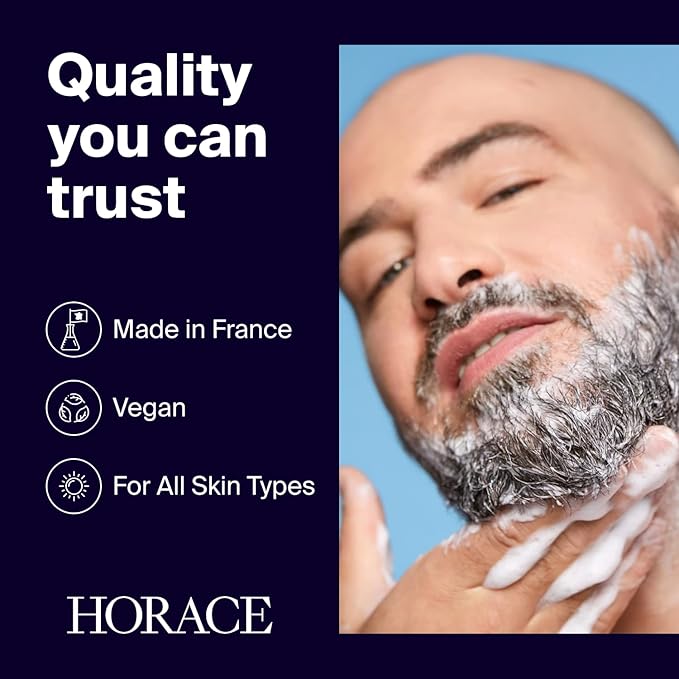 HORACE Beard Shampoo for Men - Sulphate-free Wash with Castor Oil - Gentle Beard Care for All Skin Types - Woody, Aromatic Scent, 250 ml