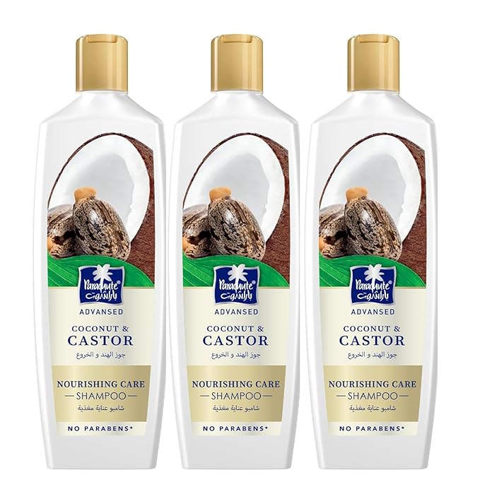 Parachute Advansed Castor Shampoo for Women & Men | Tames & Nourishes Frizzy Hair|11.4 Fl oz | Pack of 3