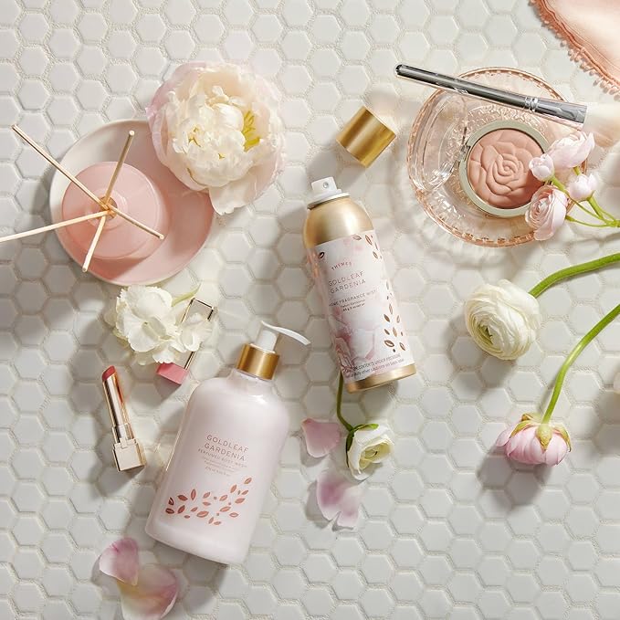 Thymes Moisturizing Body Wash with Pump - Body Soap - Bath Products - Skin Care - Liquid Soap with Notes of Gardenia, Rose, Jasmine, Amber, Patchouli, & Praline (Goldleaf Gardenia, 9.25 fl oz)