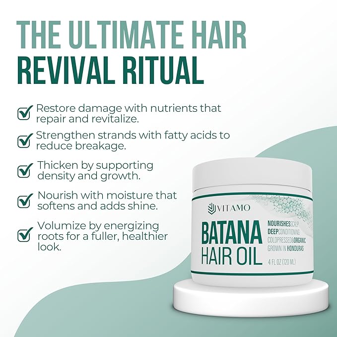 100% Organic Batana oil for Hair Growth | Pure Elaeis Oleifera | Natural Cold Press Extraction Method | Dr Sebi Scalp Care Hair Shine treatment for Men & Women | No Burnt Smell