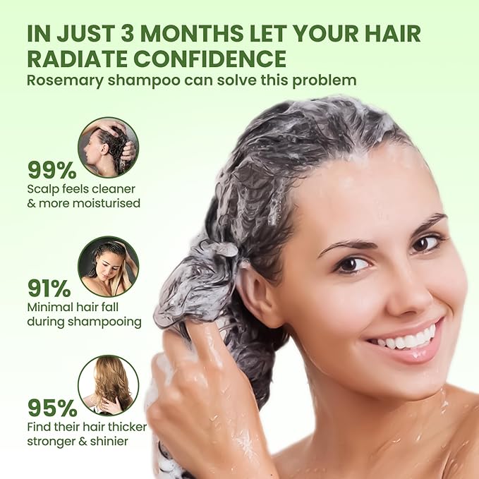 Rosemary Shampoo for Hair Growth: Thickening & Regrowth Formula for Women & Men - Rosemary Mint Strengthening Shampoo with Tea Tree Oil Biotin for Thinning & Loss Hair & Dry Damaged Care