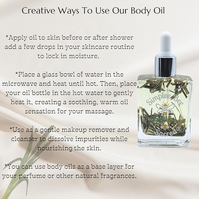 Organic Moisturizing Body Oil After Shower – Nourish Your Skin, Elevate Your Senses - After Shower Body Oil for Women (2 Fluid Ounces, Jasmine & Patchouli Scent)