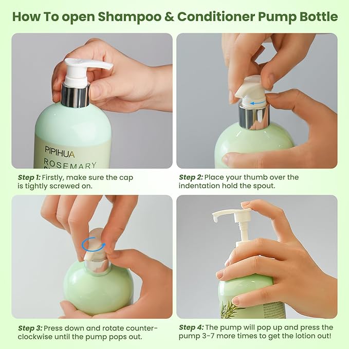 Rosemary Hair Growth Shampoo & Conditioner Set: Infused with Tea Tree Oil Mint Biotin - Cleanses and Helps Strengthen Weak and Brittle Hair - Promotes Hair Growth & Scalp Health for Men Women