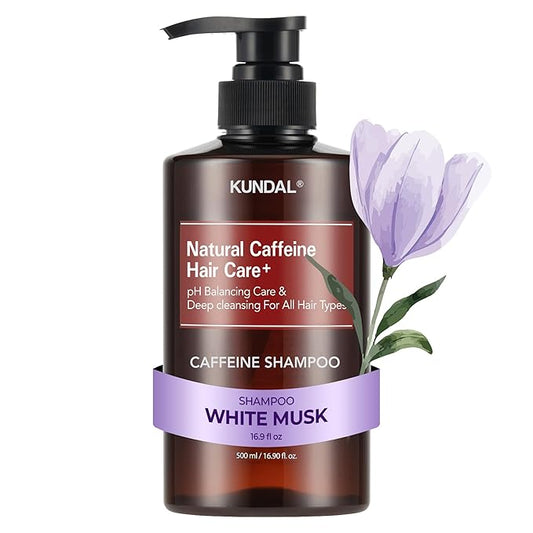 KUNDAL Official Caffeine Scalp Shampoo, 16.9 fl oz (500 ml), White Musk