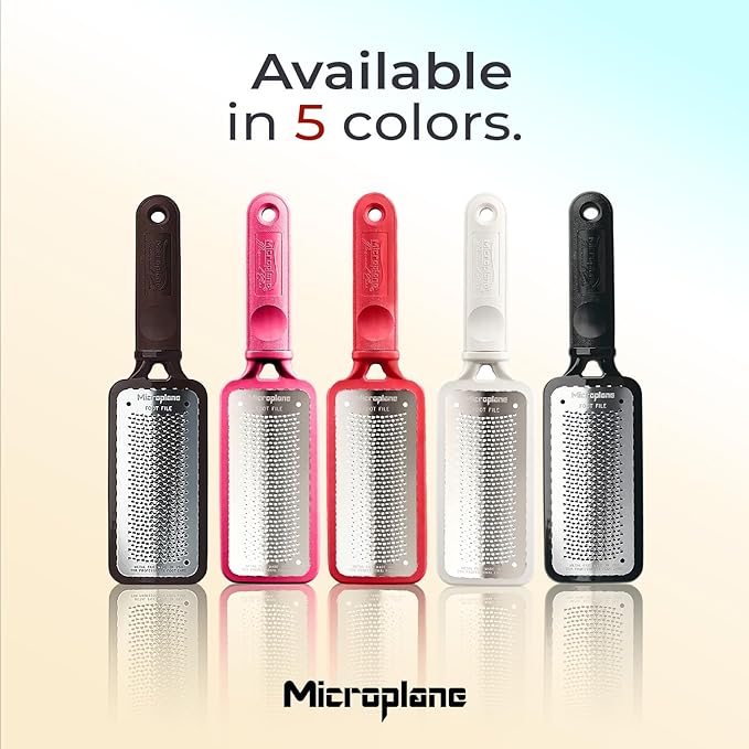 Microplane Colossal Foot File Scraper - The Original Stainless Steel Foot Rasp, Dead Skin/Callus Remover for Feet, Gentle Foot Scrubber, Pedicure Tools for Salon-Quality Foot Care, White