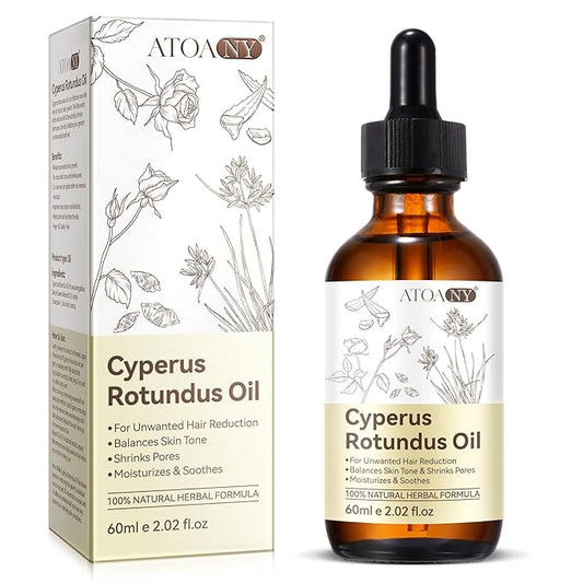 Cyperus Rotundus Oil for Hair Removal, 100% Natual Cyprus Rotundus Oil Cypress Oils Hair Inhibitor, Reducing Body Hair Growth, Moisturizes & Soothes Skin, Shrink Pores, For All Skin Types, 2.02 Fl.Oz