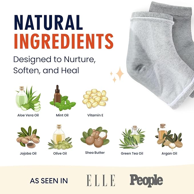 Dr. Frederick's Original Moisturizing Heel Socks for Cracked Heel Treatment - 6 Pairs - Socks for Dry Feet - Cracked Skin Repair & Overnight Hydration - Foot Care for Women & Men - Power Pack