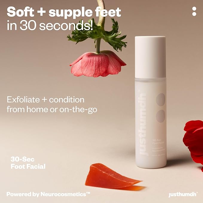 Justhuman 30 sec foot facial | Instant Foot Peeling Spray to Remove Dead Skin| Instant Exfoliation,Soothing Hydration |Pedicure Dead Skin Exfoliator|Spa-like foot treatment|Non-Toxic,Clean Ingredients