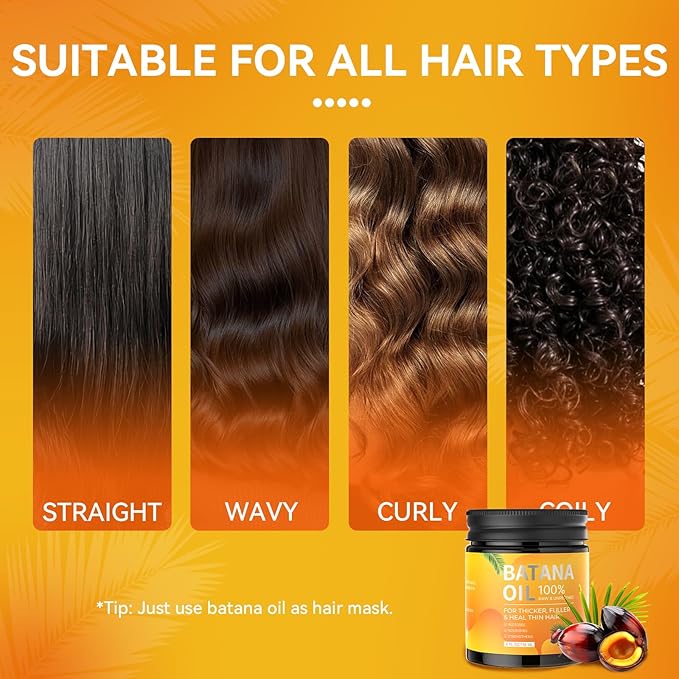 Batana Oil Paste - Unrefined Natural Botana Oil for Hair Growth Restores Thin Damaged Hair and Scalp with Nourishment, Organic Raw BaNta Hair Mask for Women & Men Fits All Hair Type (4oz)