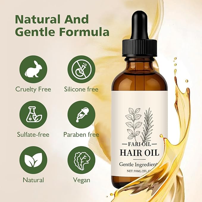 Fari Hair Oil, Botanical Scalp Oil Treatment, Herbal Infused Lightweight Daily Nourishment, All Hair Types, 2 oz (1 PC)