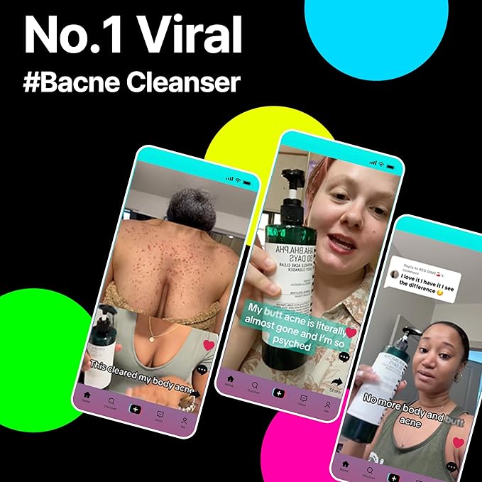 SOME BY MI AHA BHA PHA 30 Days Miracle Acne Clear Body Cleanser - 13.5oz, 400ml - Daily Exfoliating Tea Tree Acne Body Wash with Salicylic Acid - Deep Cleanses Sebum and Impurities - Korean Skin Care