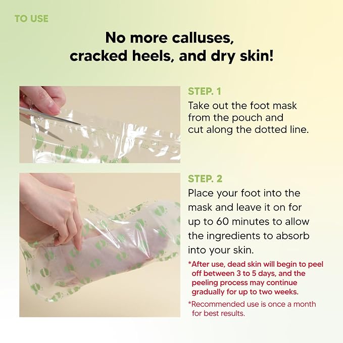 Foot Exfoliation Peeling MASK, Baby Foot Peel, Cracked Feet, Callus Remover, Korean Footcare