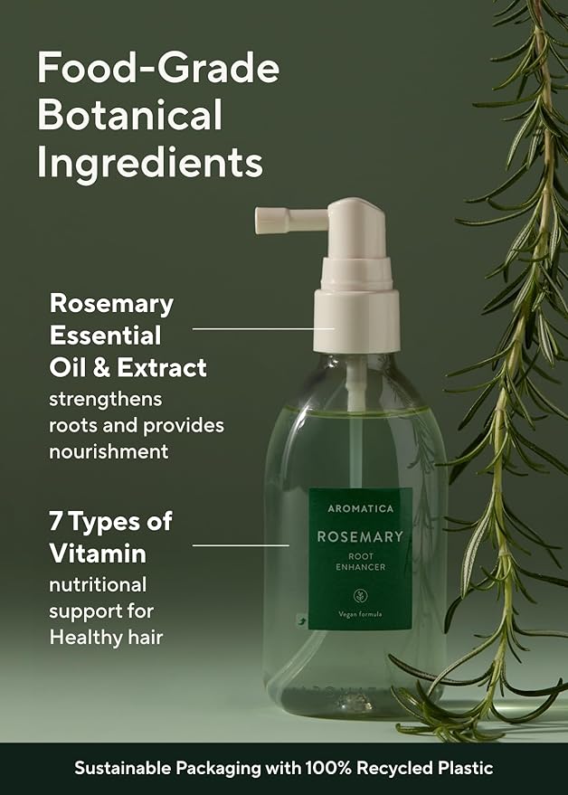AROMATICA Rosemary Scalp Strengthening Enhancer Duo Set - Scalp Serum for Hair Growth & Itchy Scalp Treatment with Rosemary Oil | Dandruff Treatment and Oily Scalp Moisturizer, Scalp Treatment Set