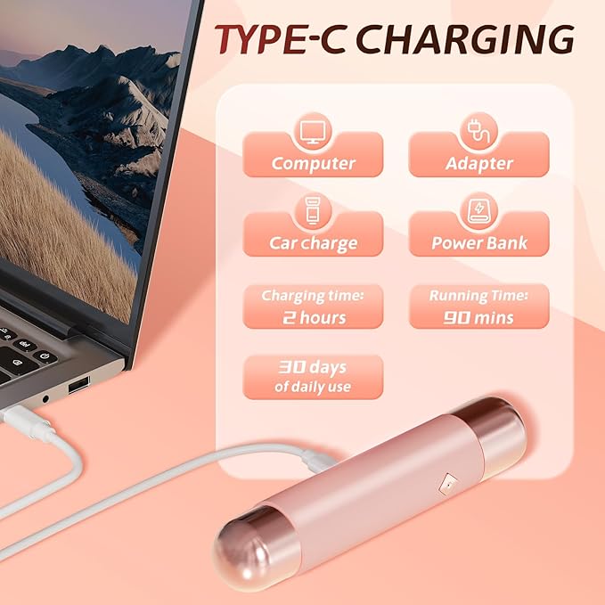 2 in1 Bikini Trimmer for Women, Dual-Head Electric Razor & Painless Hair Removal - Waterproof Cordless Lady Shaver for Body, Face Underarm, Intimate Areas, Facial Bikini Shaver (Pink)