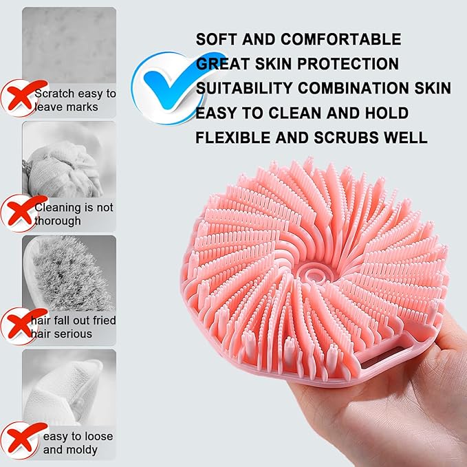 2pcs Facial Mask Applicator and 2pcs Silicone Body Scrubber