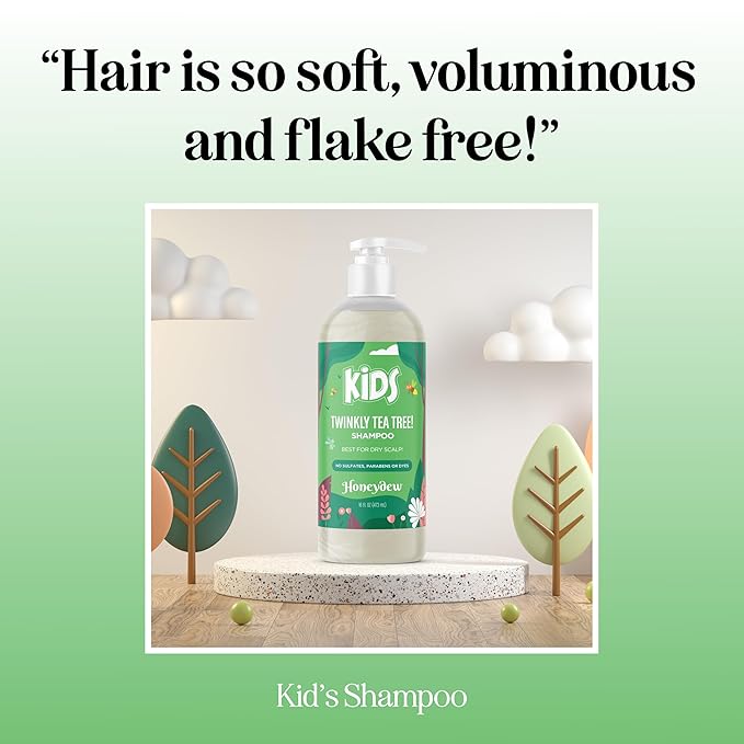 Cleansing Kids Shampoo for Dry Scalp - Dry Flaky Scalp Care Shampoo for Kids and Hair Build Up Remover with Tea Tree Oil and Rosemary Essential Oils for Hair Care - Kids Scalp Cleanser for Build Up