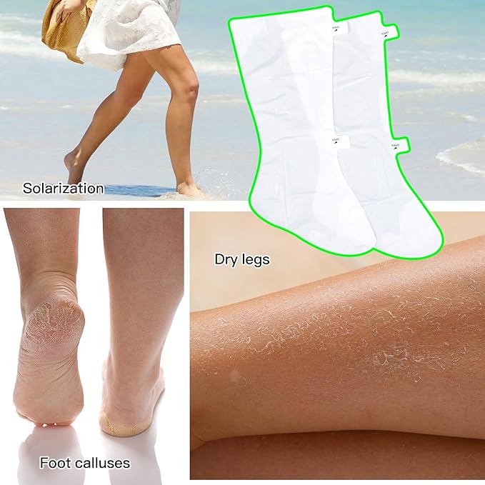 3 Pairs Hydrating Long Leg Feet Mask，Long Leg Feet Masque，Feet Peeling Mask，Moisturizing Nourishing Exfoliating Foot Mask for Women