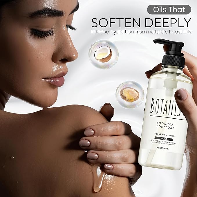 Sensitive Skin Body Wash for Women, Hypoallergenic Body Wash with Shea Butter & Aloe Extract, Hydrating Shower Gel, Sulfate & Paraben Free BODY WASH in Japan 16.5Fl Oz Rose & White Peach 2EA