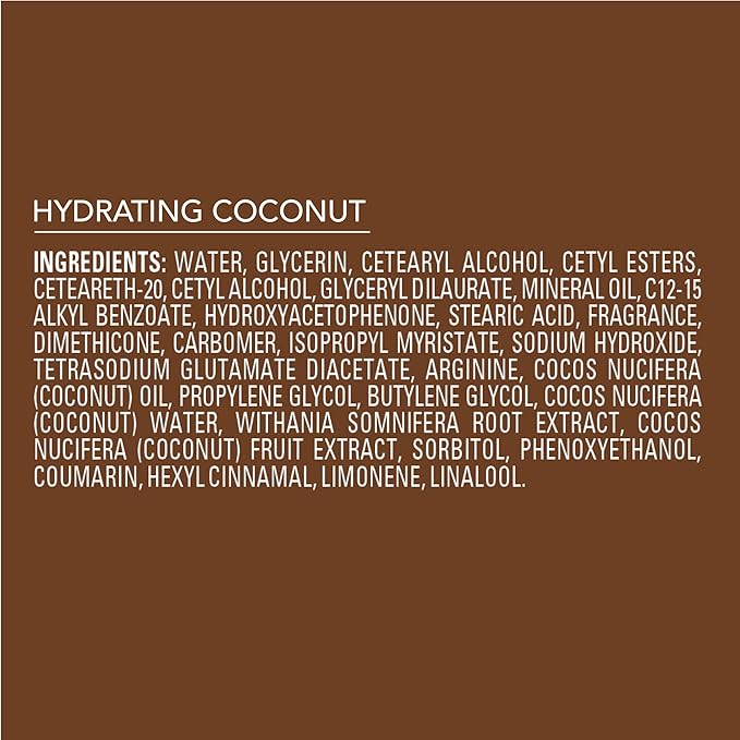Jergens Hydrating Coconut Body Lotion, Hand and Body Moisturizer Hydrates Dry Skin Instantly, Infused with Coconut Oil, Dermatologist Tested, 16.8 oz