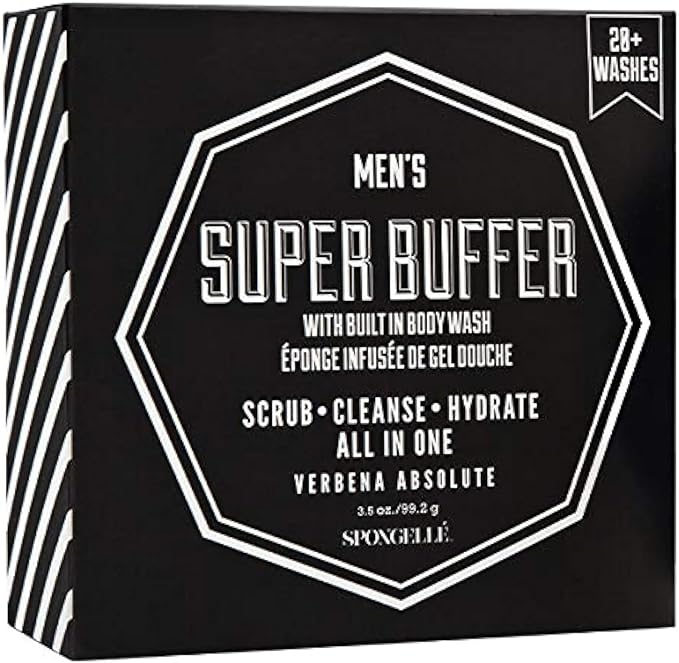 Spongelle Men's Super Buffer Built-In Body Wash (Verbena Absolute)