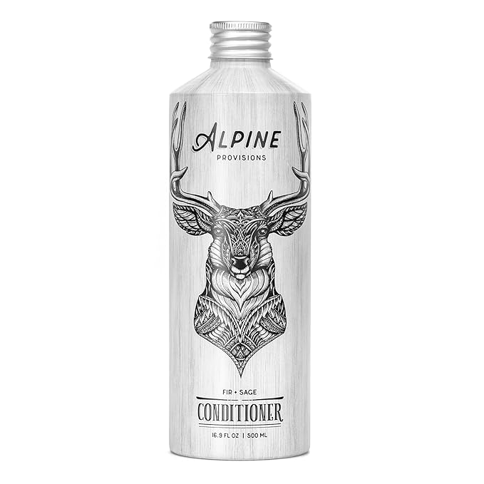 Alpine Provisions Fir & Sage Conditioner - Naturally Moisturize, Repair, & Strengthen with Essential Oils, Sunflower oil & Aloe Vera, Vegan, Sulfate - Nourishing Plant-Based Hair Care - 16.9 FL Oz