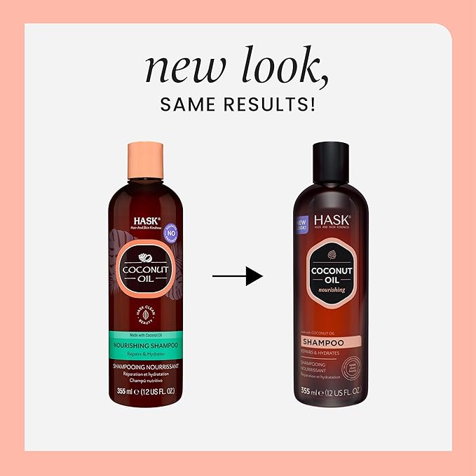 HASK Coconut Nourishing Shampoo + Conditioner Set | For All Hair Types, Sulfate-Free, Paraben-Free, Gluten-Free, Cruelty-Free, Color Safe