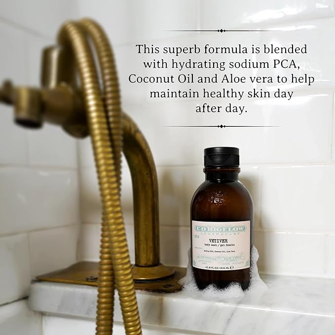 C.O. Bigelow Iconic Collection Vetiver Body Wash, Scented Shower Gel with Coconut Oil and Aloe Vera, 10.5 fl oz