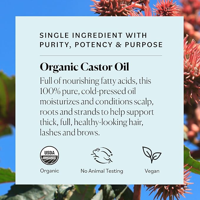 Sky Organics - Castor Oil Organic - Volumizing Hair Oil - Scalp, Lashes, Brows - Pure Castor Oil Cold Pressed - Natural Conditioner - Omega Fatty Acids, Vegan - Beauty, Hair,16oz, 2 Pack w Ebook