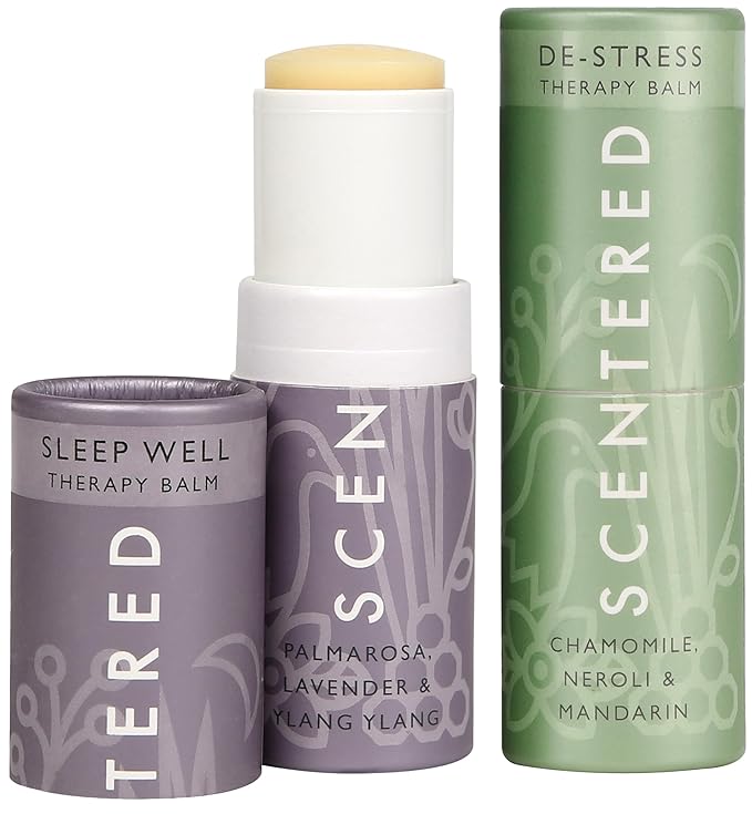 Scentered Sleep & Stress-Relief Aromatherapy Balm Gift Set – Essential Oil Roll On Balms for Relaxation & Rest – Sleep Well & De-Stress – Self-Care Reaxation Gift for Women