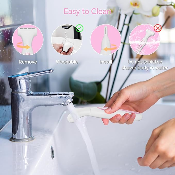 Electric Razor for Women 4-in-1 Bikini Trimmer & Body Shaver for Face, Legs, Underarms, Pubic Hair – Rechargeable Wet/Dry Painless Hair Removal with LED Display – Cordless Grooming Kit