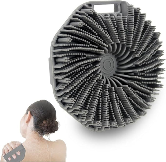 Silicone Body Scrubber – Exfoliating Body Brush for Shower, Soft Silicone Scrub for Men & Women, Shower Scrubber for Skin Care, Body and Face Scrub (Grey)