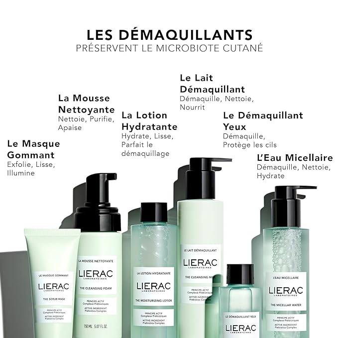 LIERAC DEMAQUILLANT The Scrub Mask - Exfoliating Face Wash with Marine Prebiotic Complex, Kaolin - Smoothing Facial Scrub for All Skin Types - 75 ml