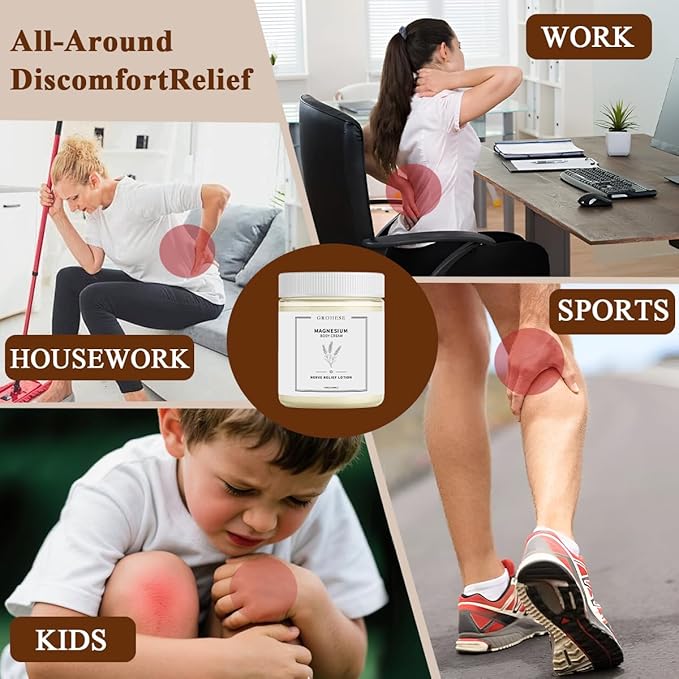 Neuropathy Cream – Nighttime Magnesium Cream for Feet & Hands, Nerve Relief Body Lotion with Natural Soothing Ingredients, Non-Greasy Formula, Relaxing Lavender Scent (1)