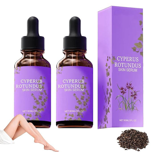 Cyperus Rotundus Skin Serum, Cyperus Rotundus Oil for Hair Removal, Balances Skin Tone, Moisturizes & Soothes, Suitable for All Skin Types（ 60 Ml / 2 Floz*2PCS）