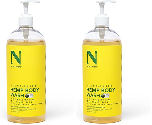 Dr. Natural Hemp Body Wash, Citrus, 32 oz - Pure Plant-Based Body Wash - Deep Cleansing and Moisturizing with Organic Shea Butter - Enriched with Hemp Seed Oil - Suitable for Sensitive Skin