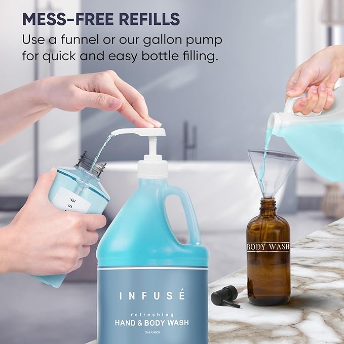 1-Shoppe All-in-Kit Hand/Body Wash | Infuse White Tea & Coconut Hotel | 1 Gallon | For Hospitality & Vacation Rentals to Refill Dispensers | (Single Gallon)