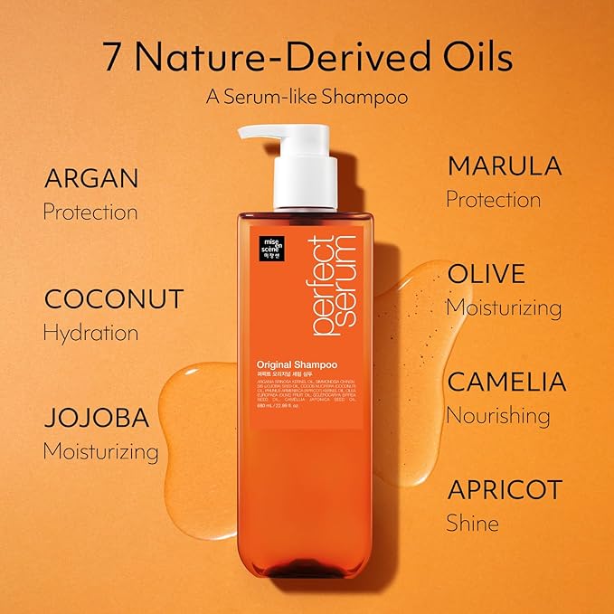 Mise En Scene Perfect Serum Original Shampoo For Damaged Hair - KoreanShampoo with Moroccan Oil, Jojoba Seed, Damage Care MoroccanOil HairProducts | 22.99 Fl Oz