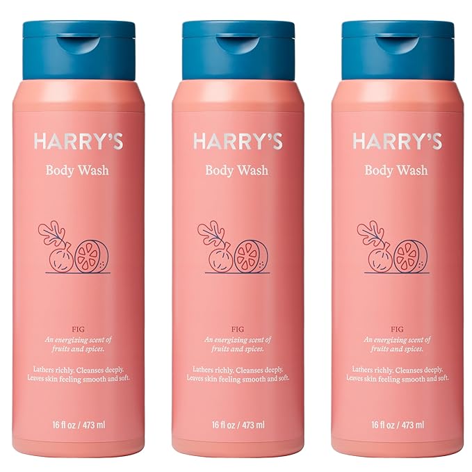Harry's Body Wash Shower Gel for Men - Fig Scent - (3 Pack) 16 fl oz - Sensitive Skin Body Wash - No Parabens, Sulfates, or Dyes