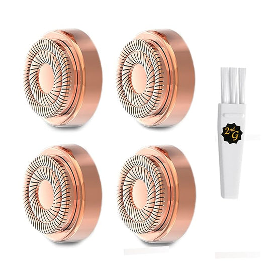 Women's Facial Hair Remover Replacement Heads for Finishing Touch Flawless Generation 2 Double Halo Hair Removal Tool for Face,18K Gold-Plated 4 Count (FIT with GEN 2 Hair Remover Device ONLY)