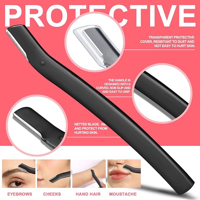 FANDAMEI Eyebrow Scissors, Eyebrow Kit, Eyebrow Tweezers for Women, Eyebrow Razor, Eyebrow Brush. Eyebrow Kit for Men with Leather Case. Eyebrow Scissors for Women Facial Hair Ingrown Hair Removal