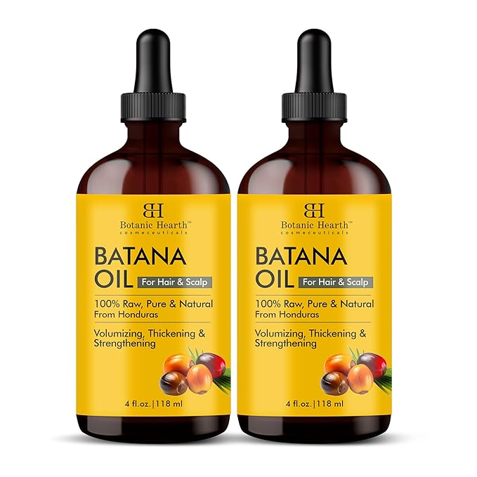 Botanic Hearth Weightless Dr Sebi Batana Oil For Hair And Scalp (Glass Bottle 4 Fl Oz, Set Of 2) | 100% Unrefined Oils From Honduras, Lightweight Hair Oil For Strengthening & Volumizing - Hair Tonic