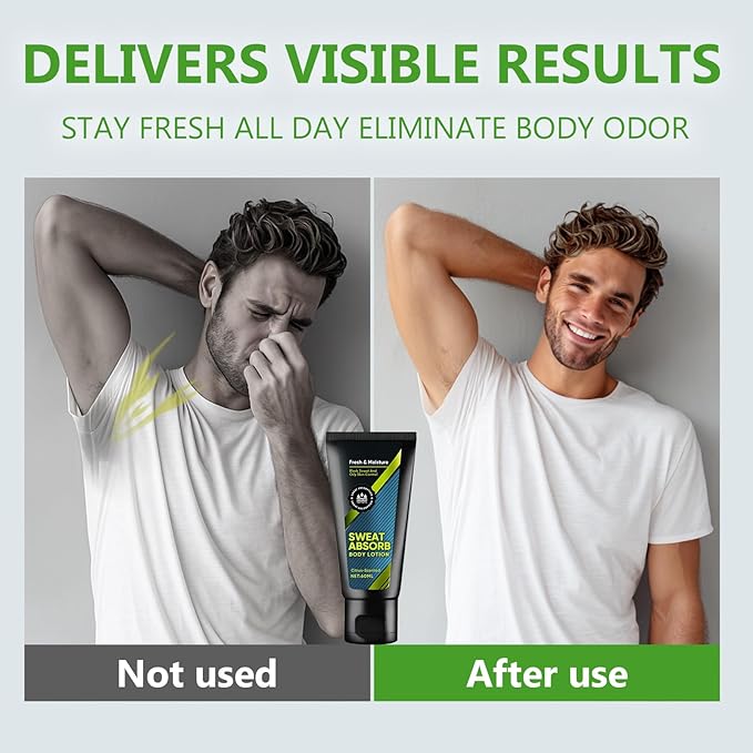 Sweat Absorbing Body Lotion | 50ML Sweat Block Face Formula | Fast-Absorbing Facial Antiperspirant for Gym & Work | Matte Finish Deodorant Men & Women