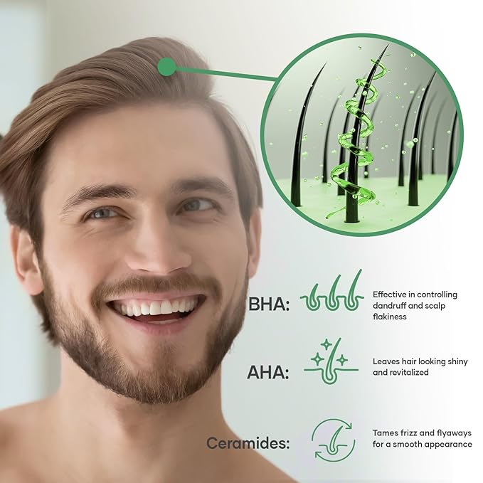 Tea Tree Shampoo with Organic Tea Tree Oil and Carbonic Acid - For Men's Itchy and Dry Scalp, Fights Hair Loss, Stimulates Growth - With DHT Blockers (16 FL Oz)