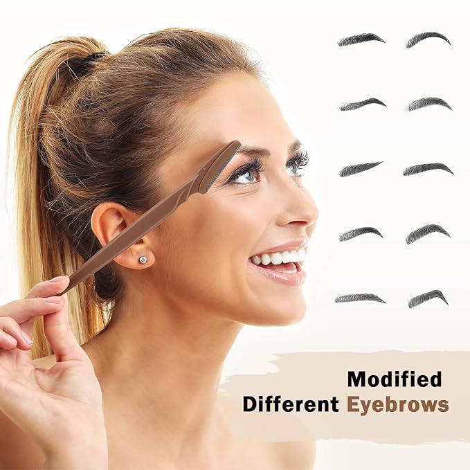 D Dermaplane Razor for Women Face - 18PCS Face Razors for Women - Eyebrow Razor with Precision Cover - Dermaplaning Tool for Face - Face Shaver for Women - Facial Hair Removal for Women - Neutral