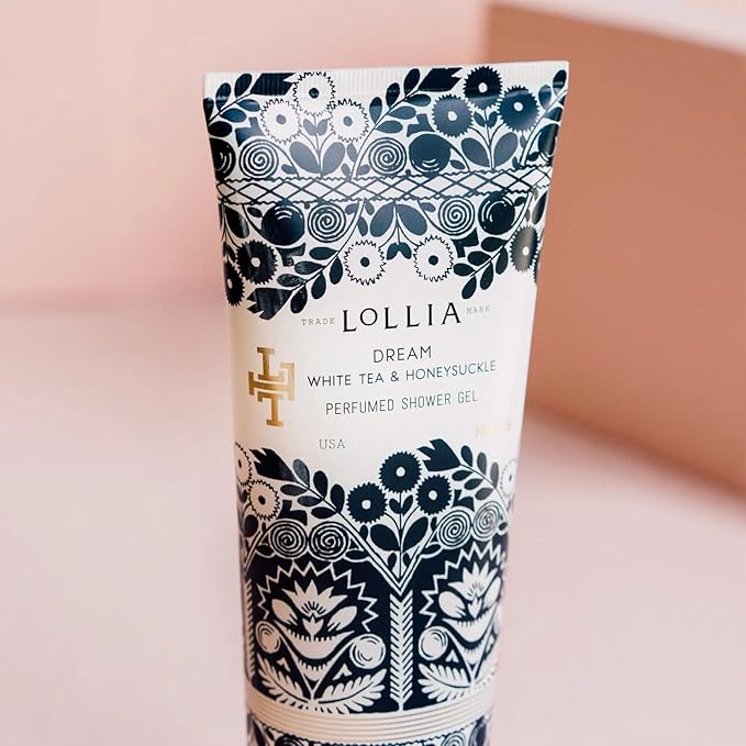 LOLLIA Dream Shower Gel, 8 fl. oz. – White Tea & Honeysuckle – Scented Shower Gel Body Wash, Shea Butter Body Wash, Bath Wash for Women, Beautiful Shower Gel, Moisturizing Body Wash